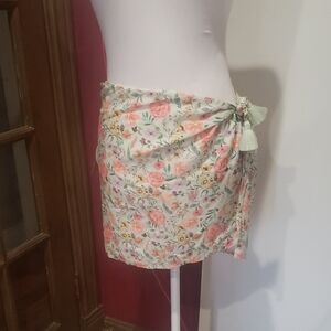 Pily Q Amanda Stanton Floral Print Women Swim Sarong nwt